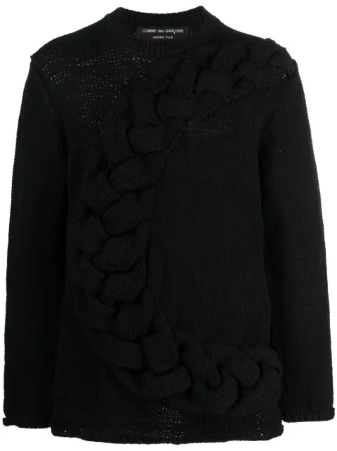 Comme des Garçons Homme Plus crew-neck chunky cable-knit jumper