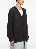 Maison Margiela velvet-patch long-sleeve cardigan