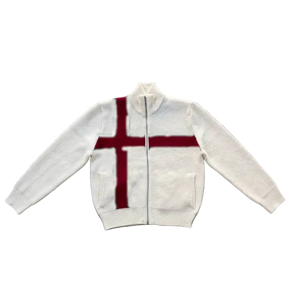 Corteiz Embroidered Knit Cardigan Jacket – Apricot III
