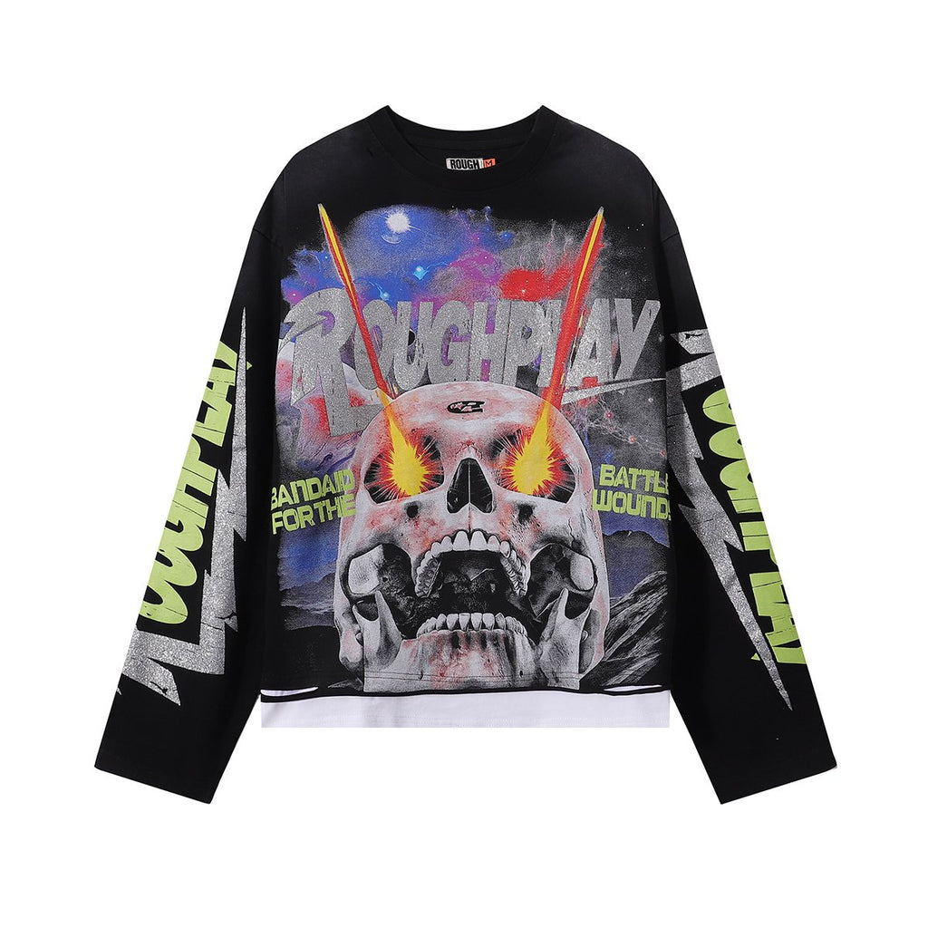 Rough Play Power Skull Long-Sleeve T-Shirt