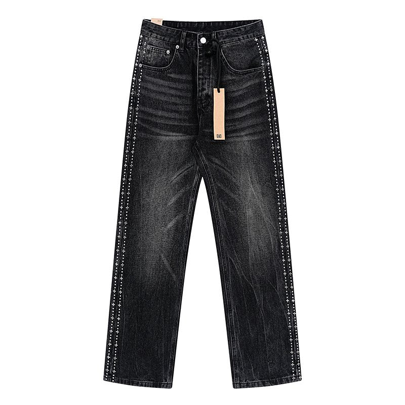 Ksubi Black Washed Straight-Leg Jeans