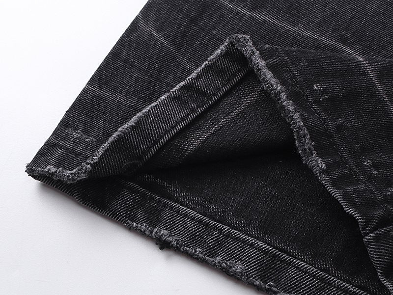 Purple Brand Black Distressed Washed Denim Jeans