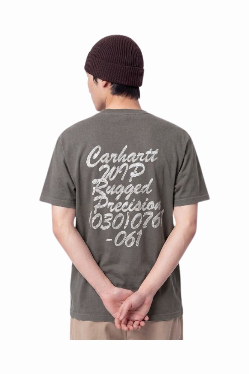 CARHARTT WIP HATCHING SCRIPT T-SHIRT Black Garment Dyed
