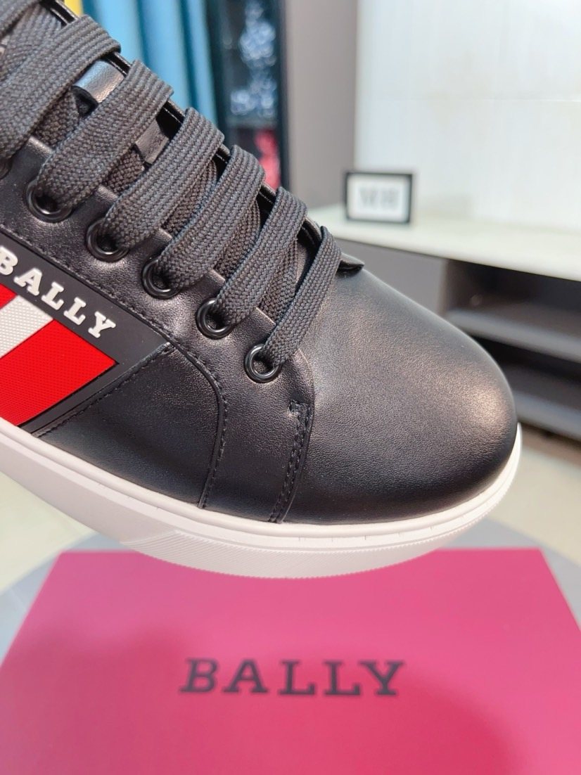 Bally Red Stripe Low-Top Sneakers